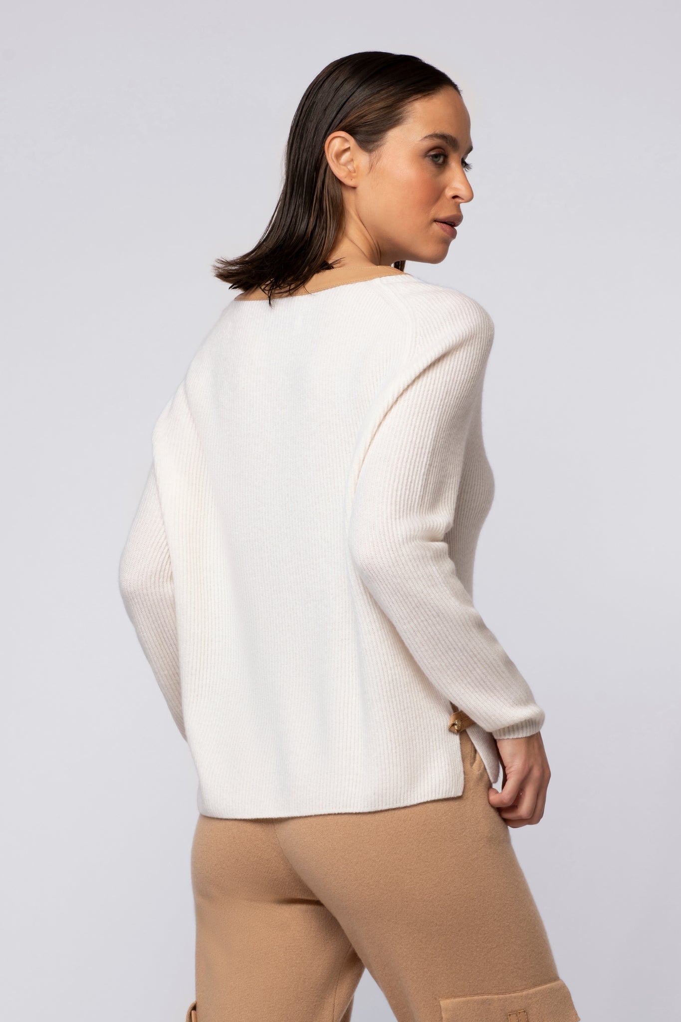 Pull PRESTON blanc en laine cachemire haut de gamme MAX&MOI