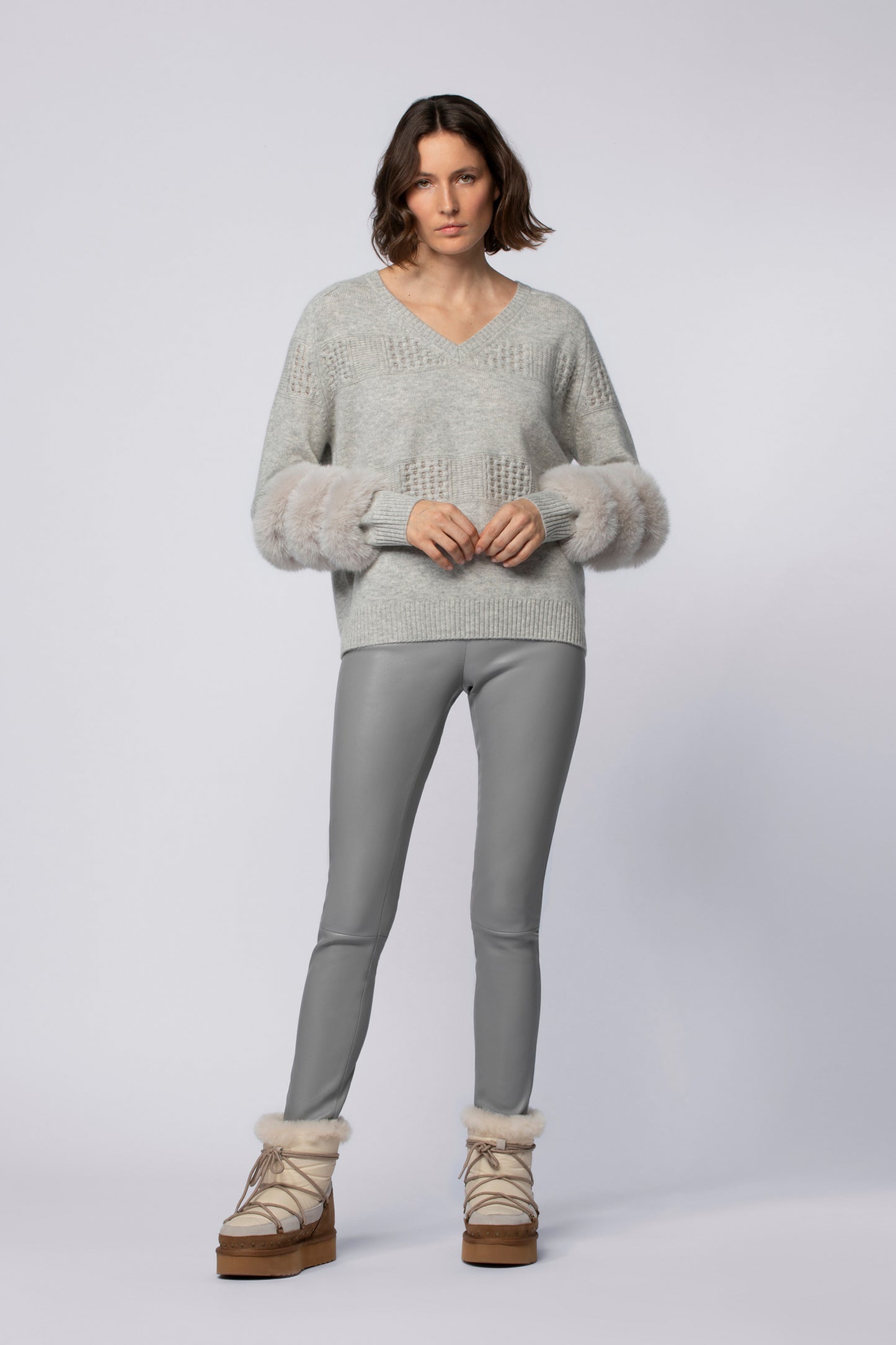 Pull PULPA gris en laine cachemire haut de gamme MAX&MOI