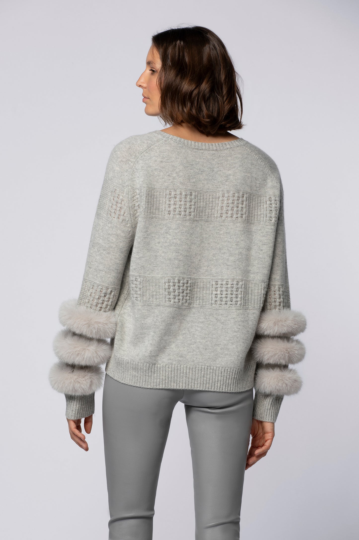 Pull PULPA gris en laine cachemire haut de gamme MAX&MOI