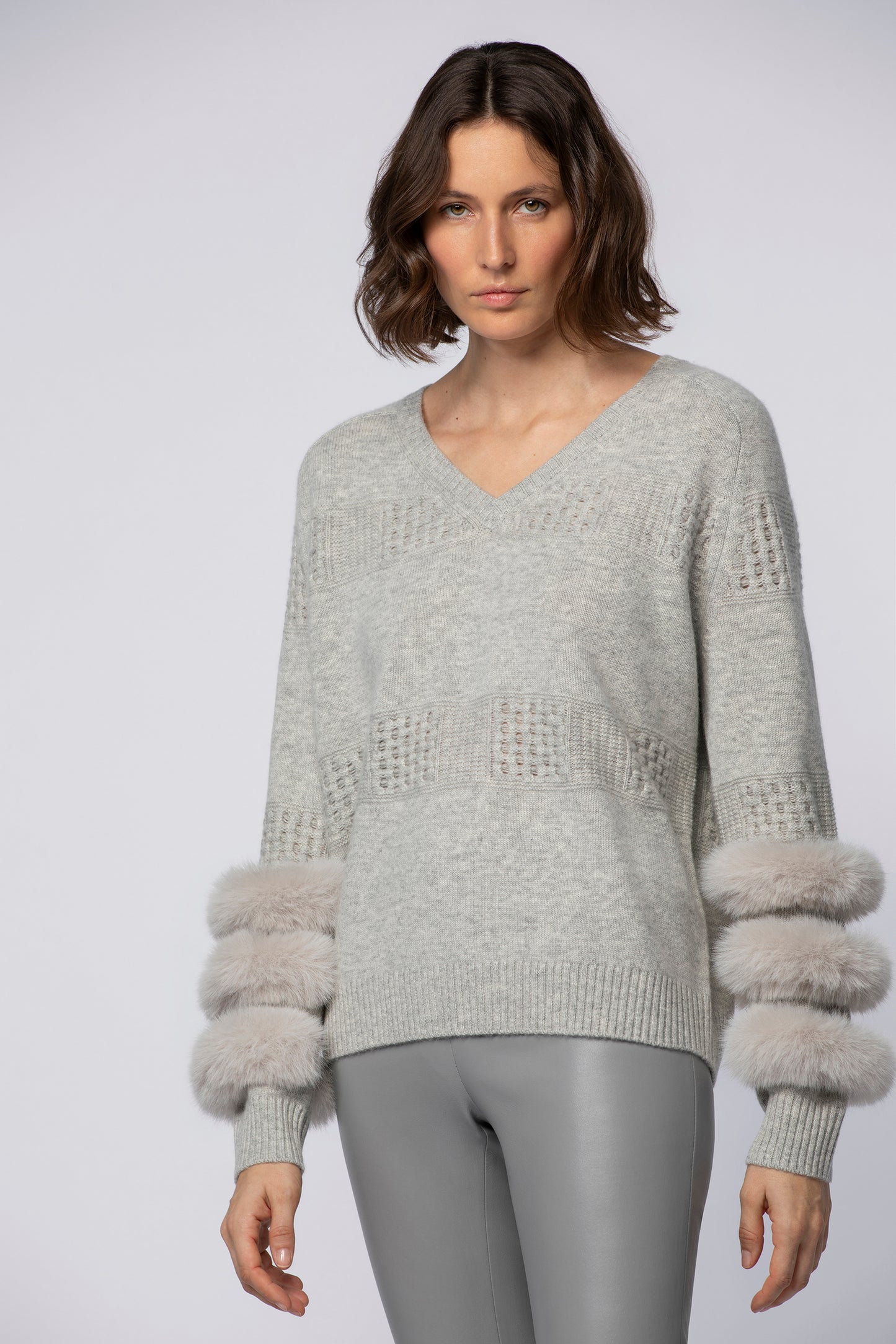 Pull PULPA gris en laine cachemire haut de gamme MAX&MOI