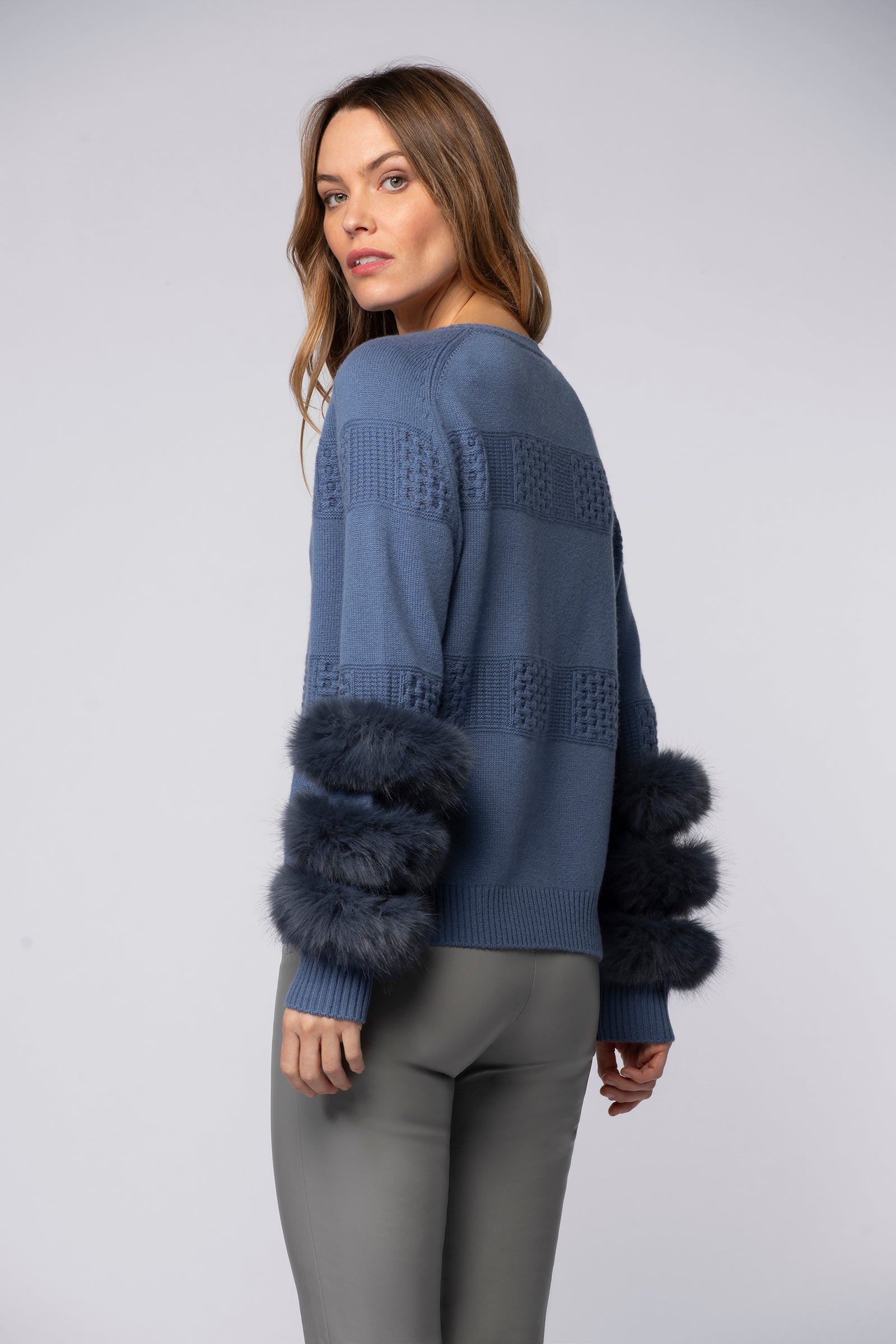 Pull PULPA bleu océan en laine cachemire haut de gamme MAX&MOI