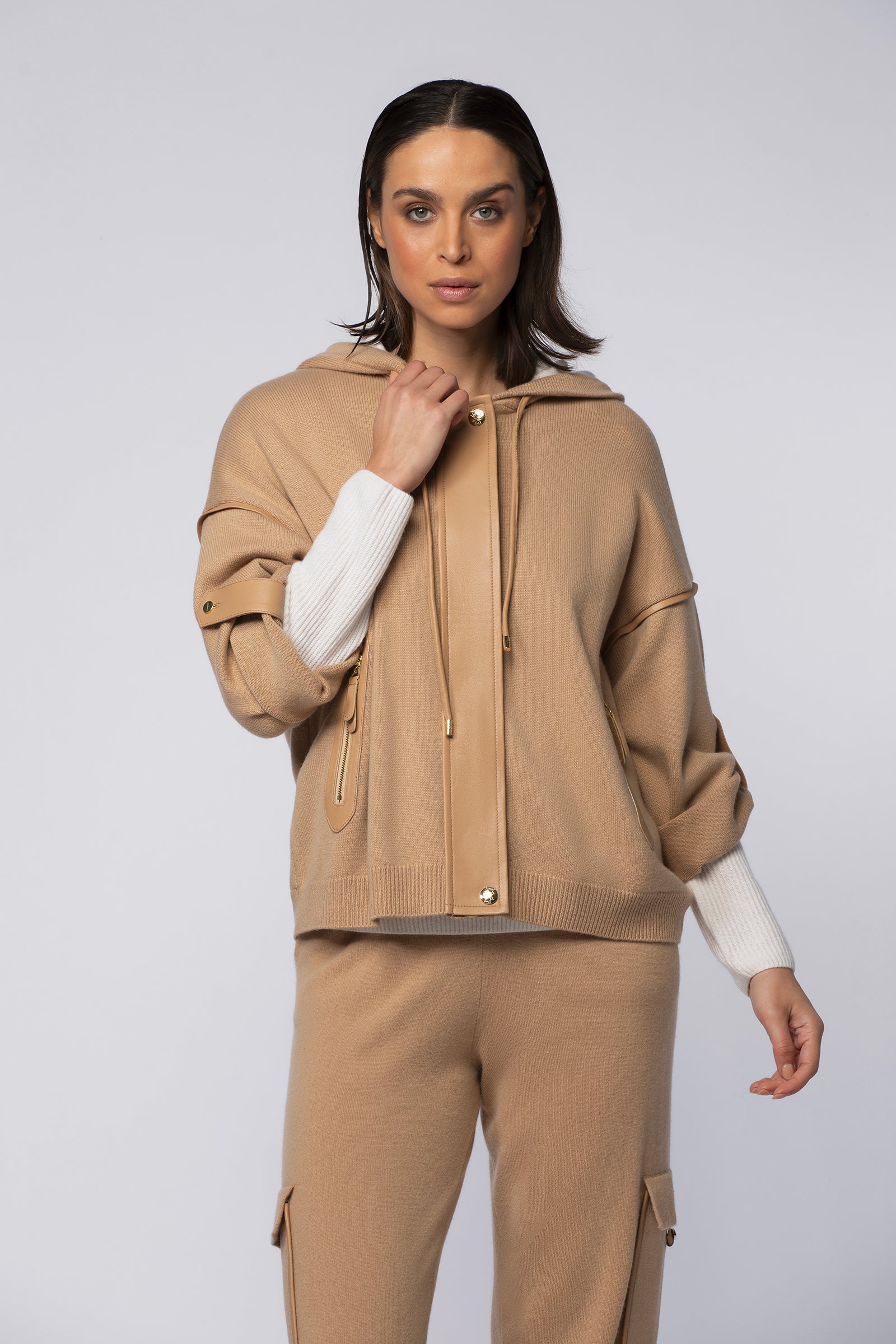 Gilet VALA camel en laine cachemire haut de gamme MAX&MOI