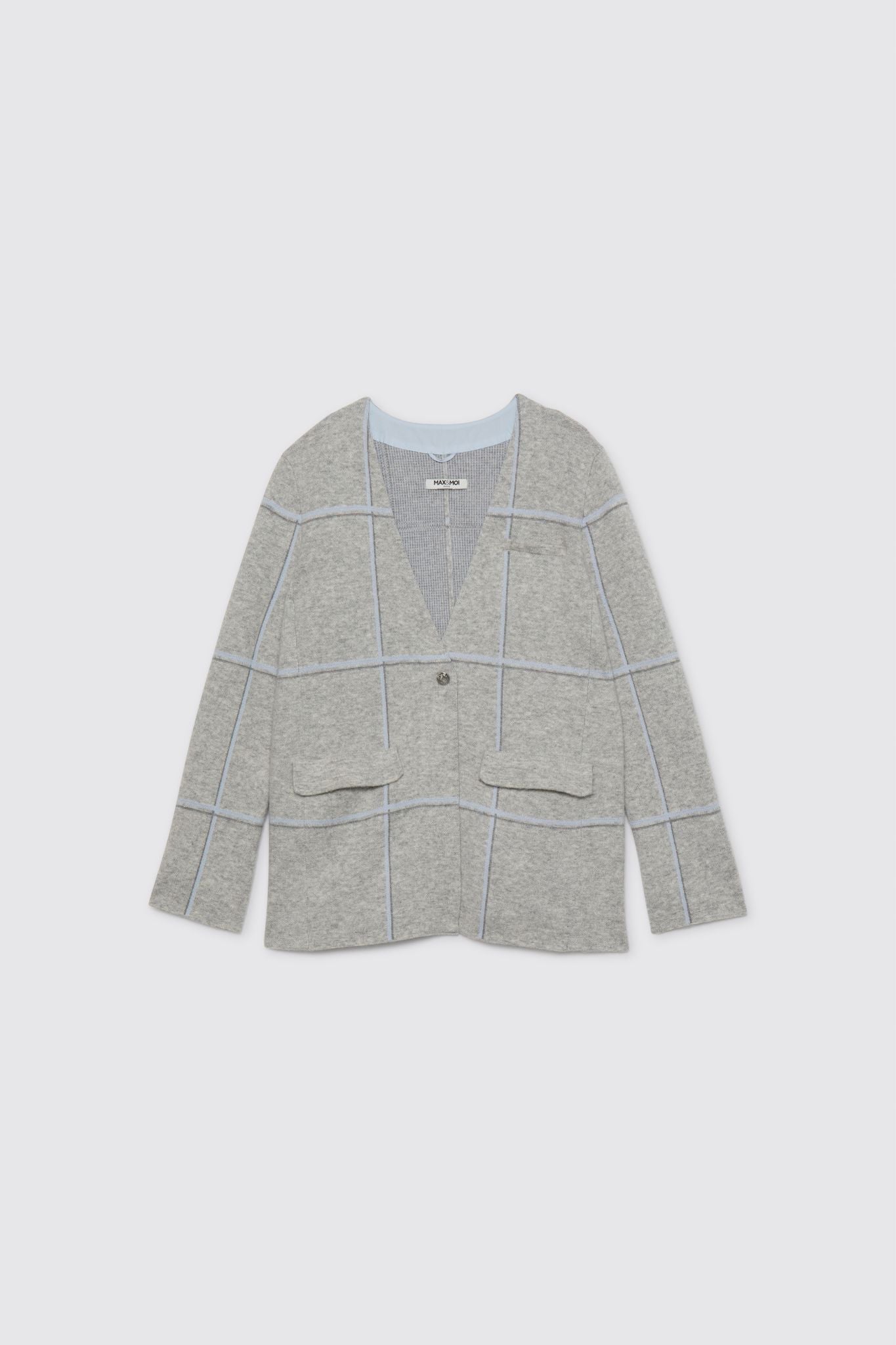 Veste VALMA gris en laine cachemire haut de gamme MAX&MOI