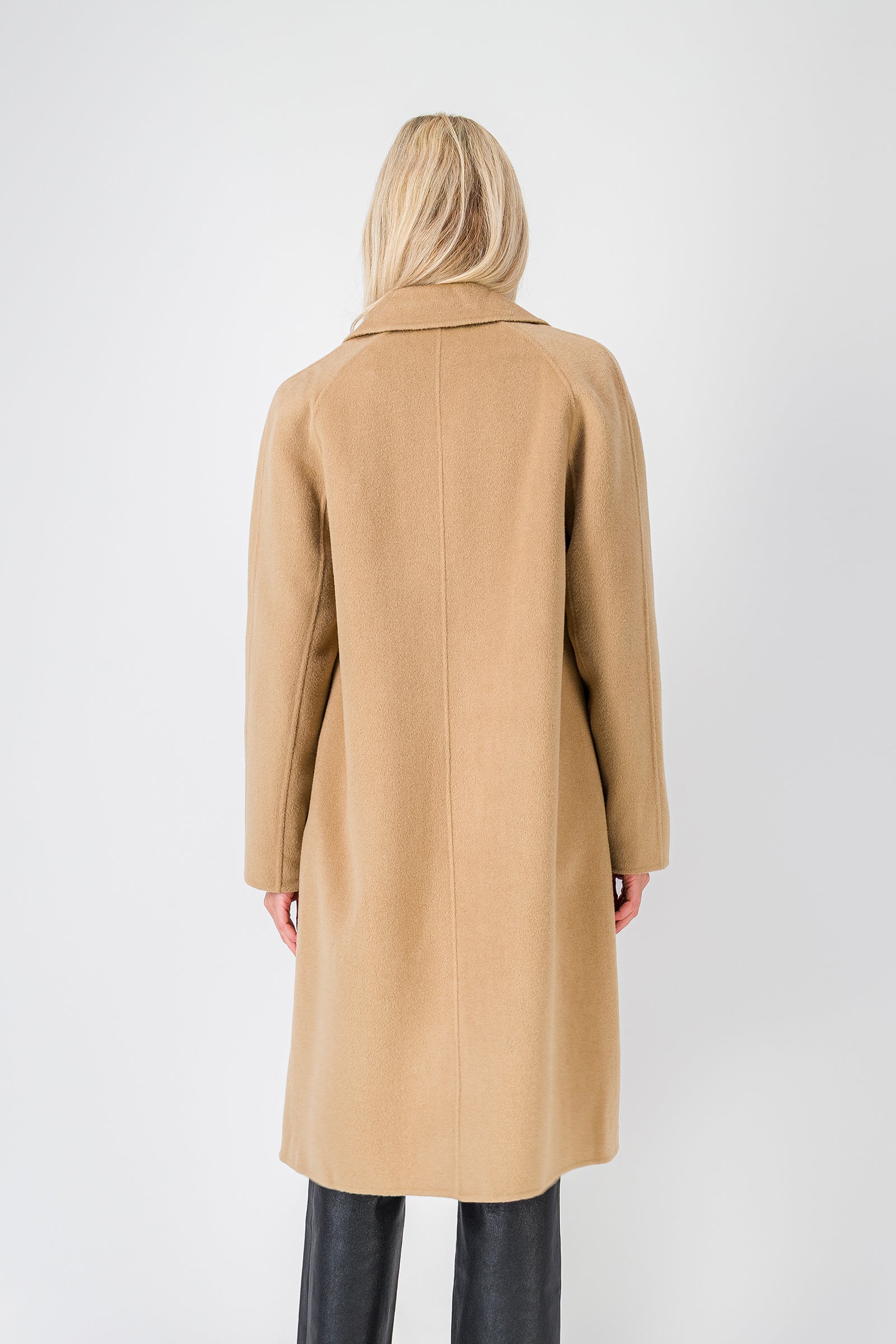Women's Long Straight Double-Faced Wool Coat | M&M By MAX&MOI