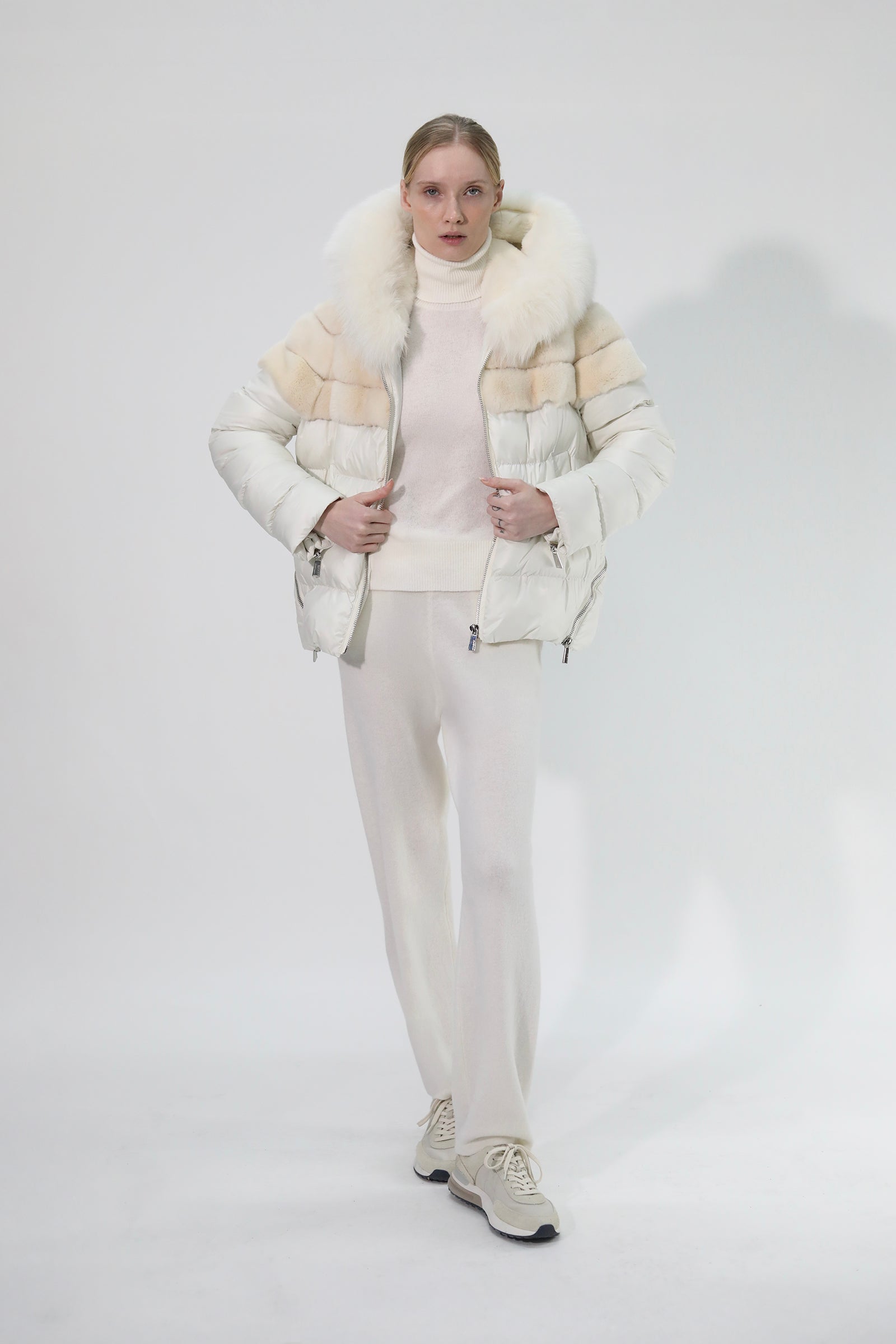 DIEGO fur down jacket in white | M&M By MAX&MOI | Women's luxury