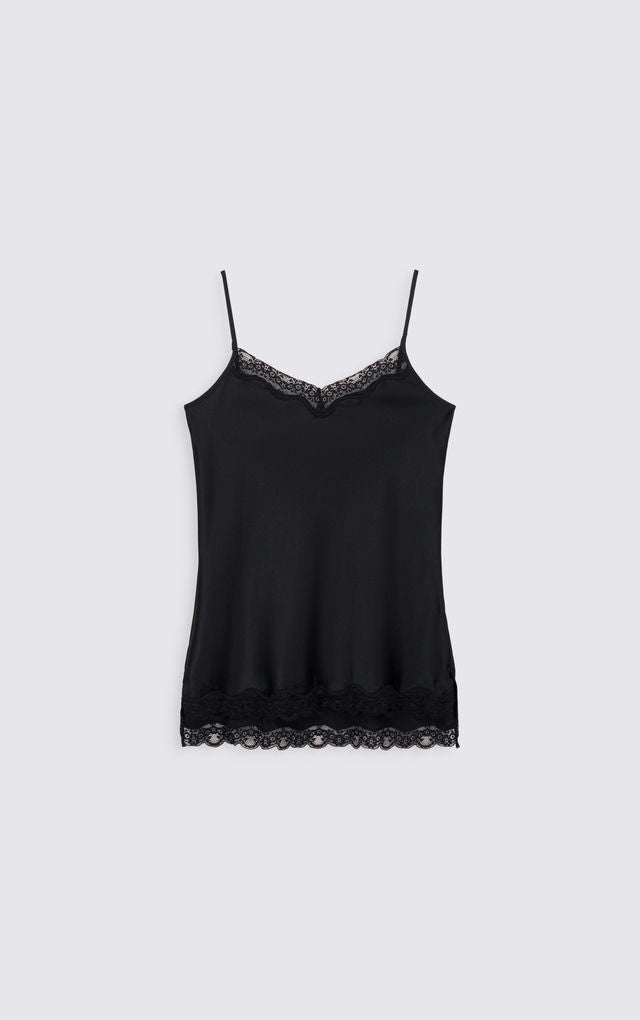 トップス Embroidered Camisole Top 25SS black Top black silk camisole | Women's luxury fashion – Maxemoi