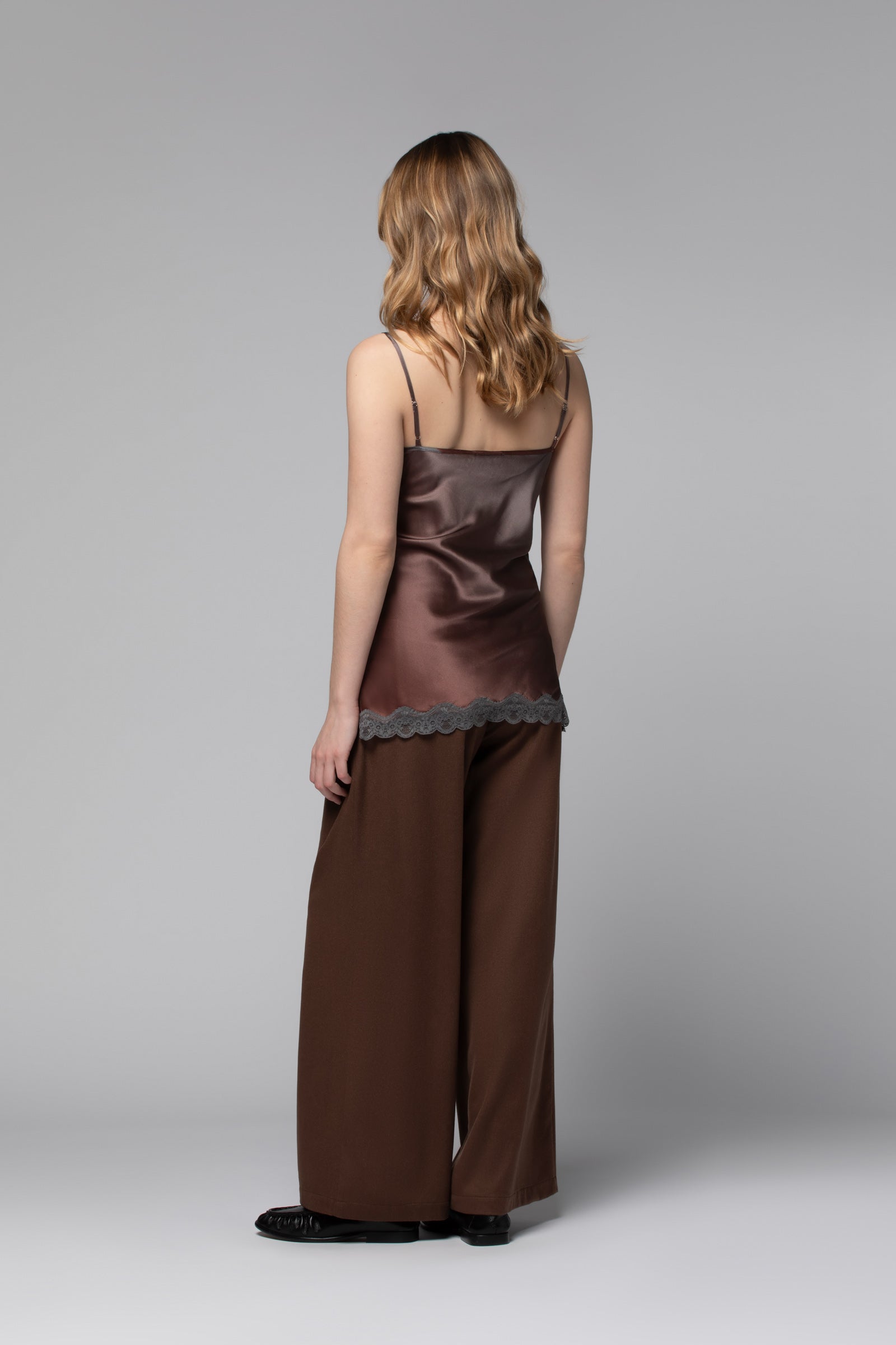 Vêtements Caraco Soie Grande Taille Caraco Top Dégradé Chocolat