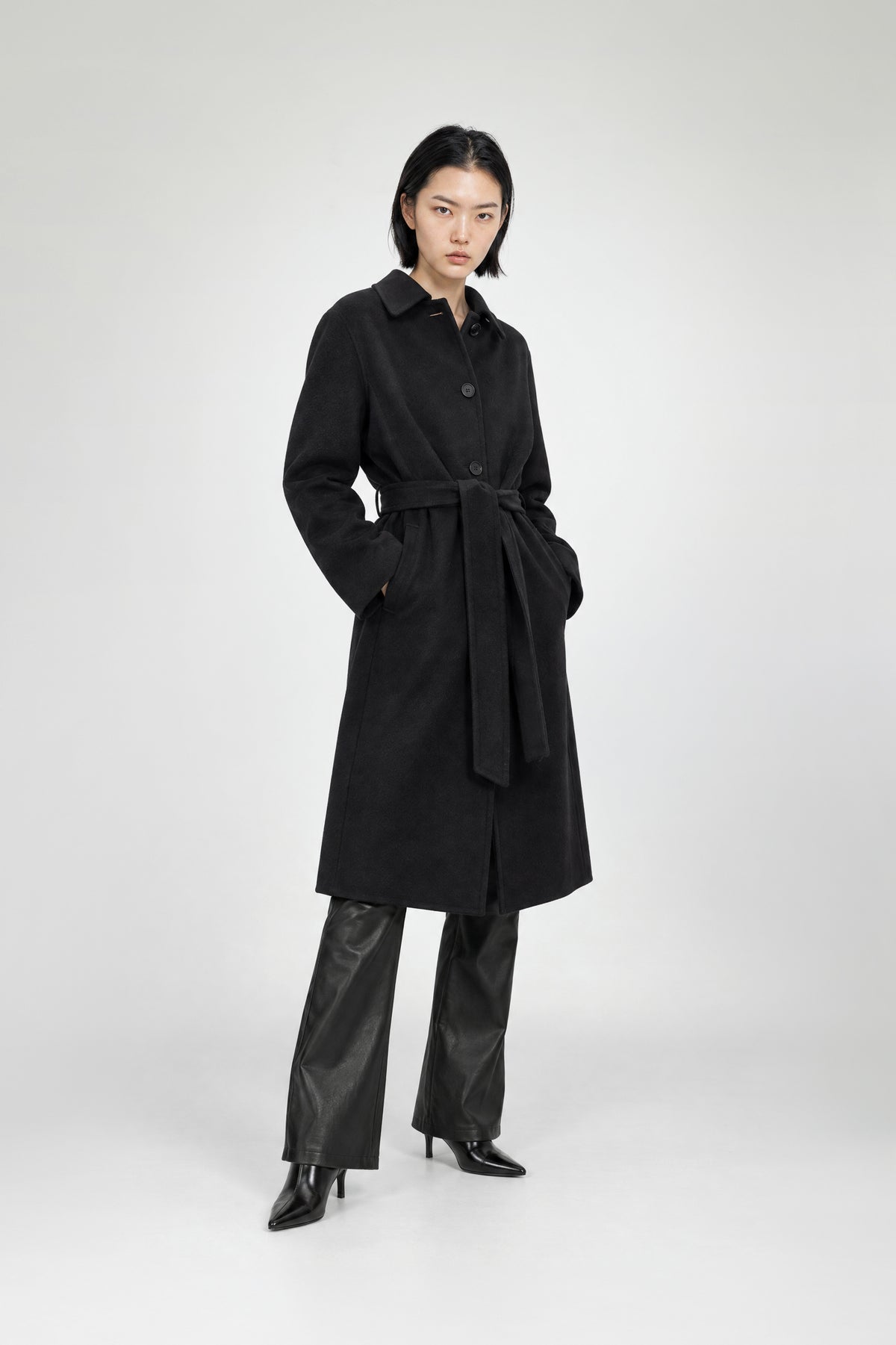 Manteau long beige femme chameau silhouette élagante MAX&MOI