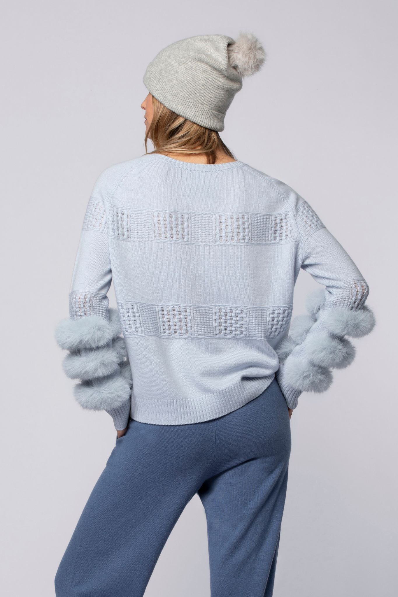 Pull PULPA bleu ciel en laine cachemire haut de gamme MAX&MOI