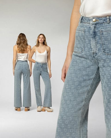 Jean denim monogramme signature collection contemporaine MAX&MOI