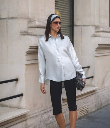 Chemise en soie femme luxe MAX&MOI et pantalon capri