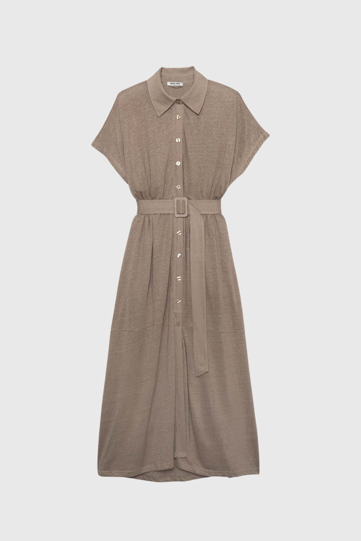 ROCKY LONG DRESS WITH SIDE SLITS  TAUPE