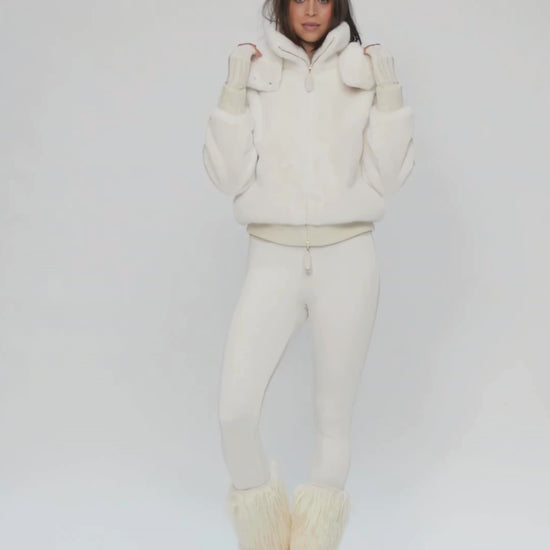 Gilet GALA blanc en fausse fourrure haut de gamme MAX&MOI