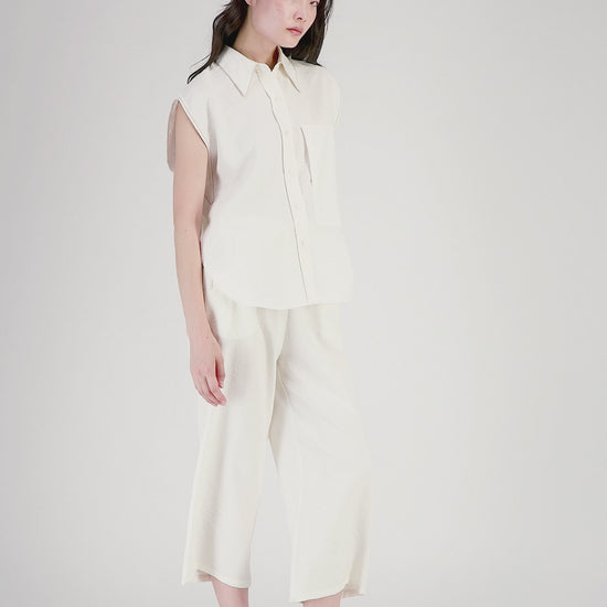 Chemise soie blanc coupe ample avec col chemise MAX&MOI mode femme luxe