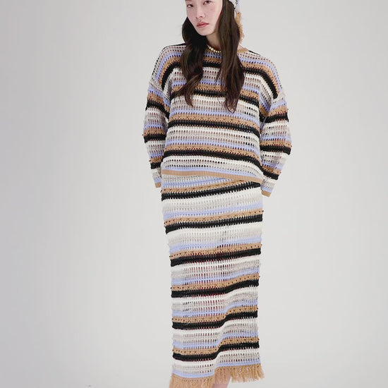 Pull cachemire multicolore maille été femme luxe MAX&MOI