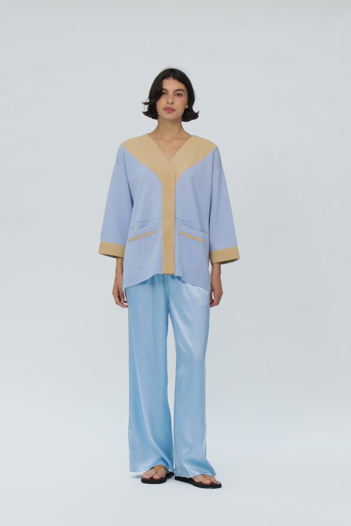 Gadama sky blue wool and cashmere cardigan | Luxury Women's