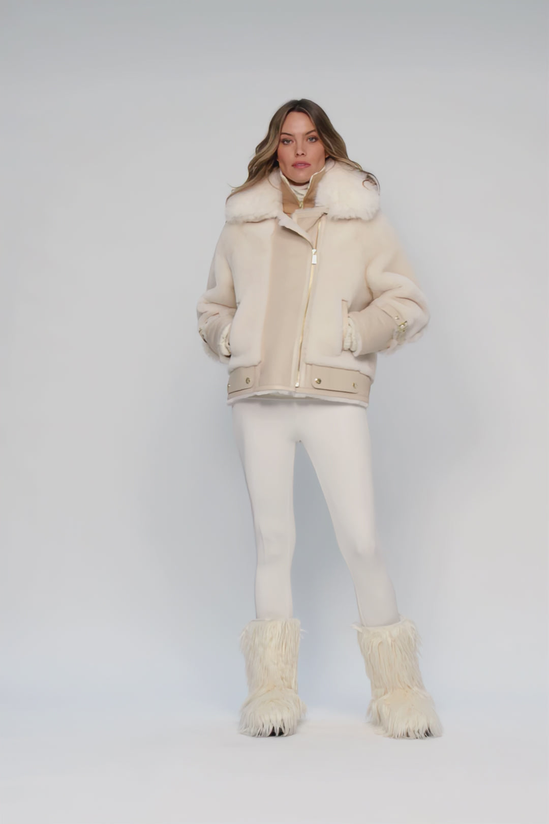 Madon beige jacket | Sheepskin | Luxury Women's Fashion – Maxemoi