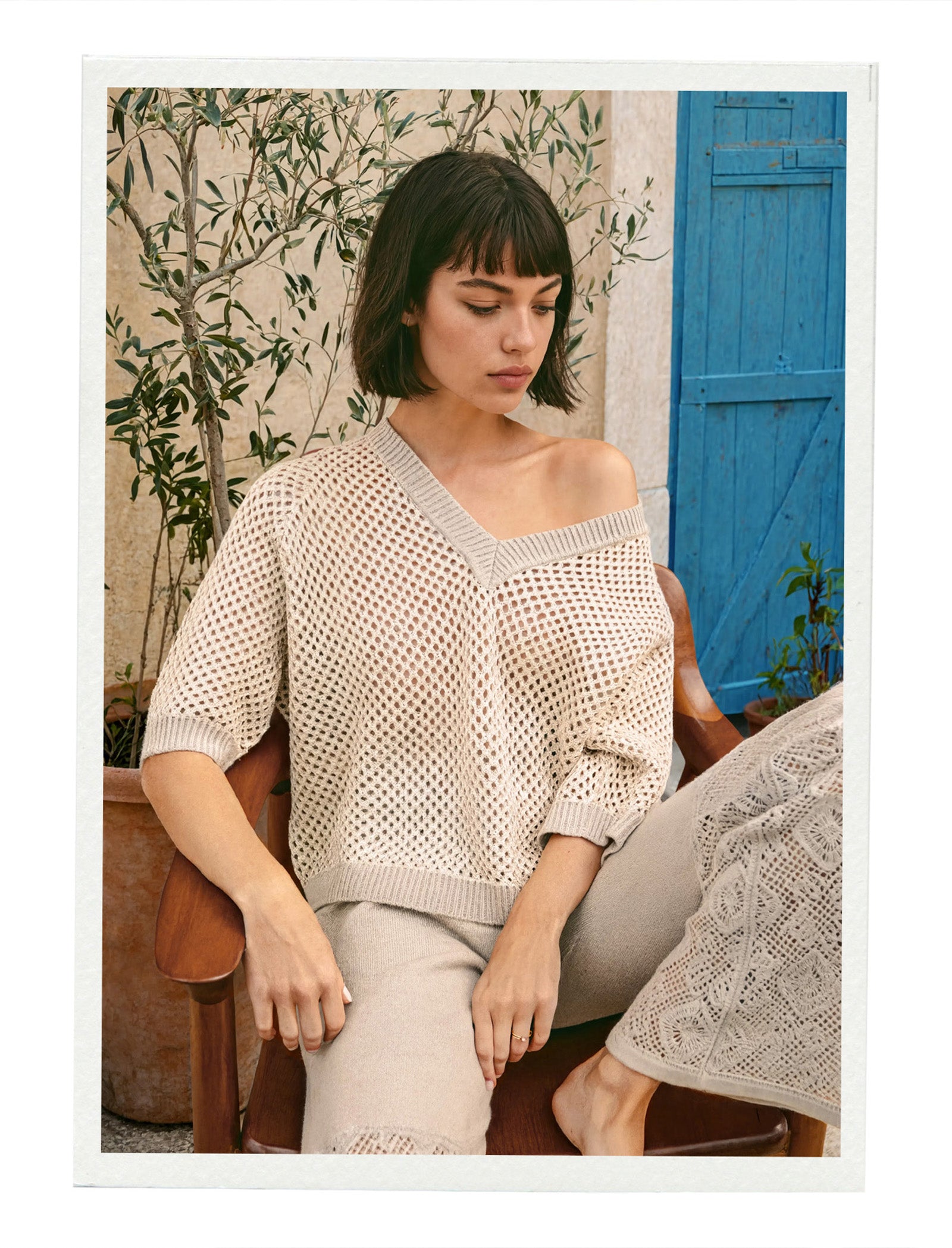 Pull cachemire en maille crochet MAX&MOI pour look de vacances