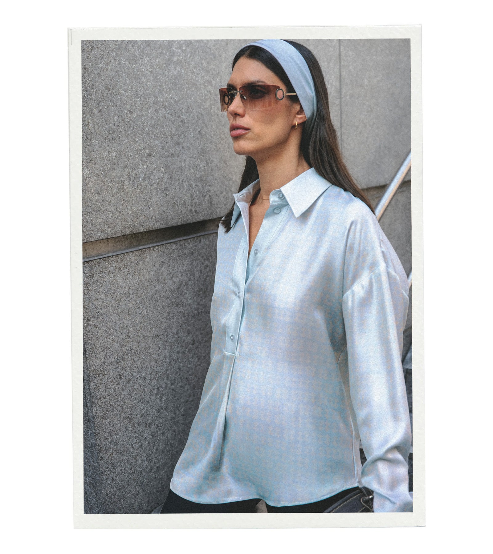 Chemise en soie oversize à l'imprimé monogramme MAX&MOI