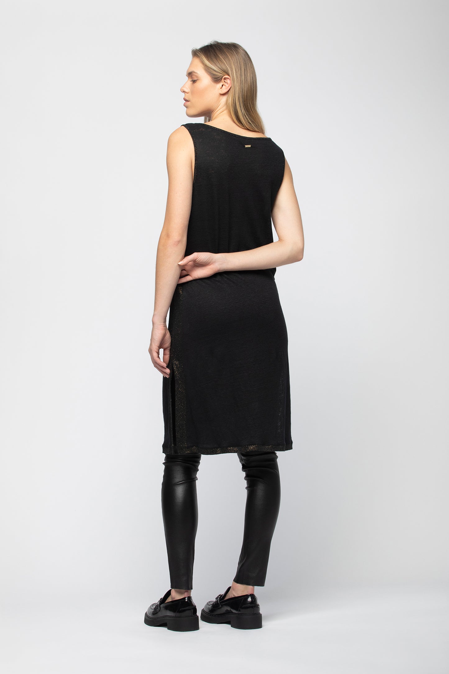 MILLA black linen dress