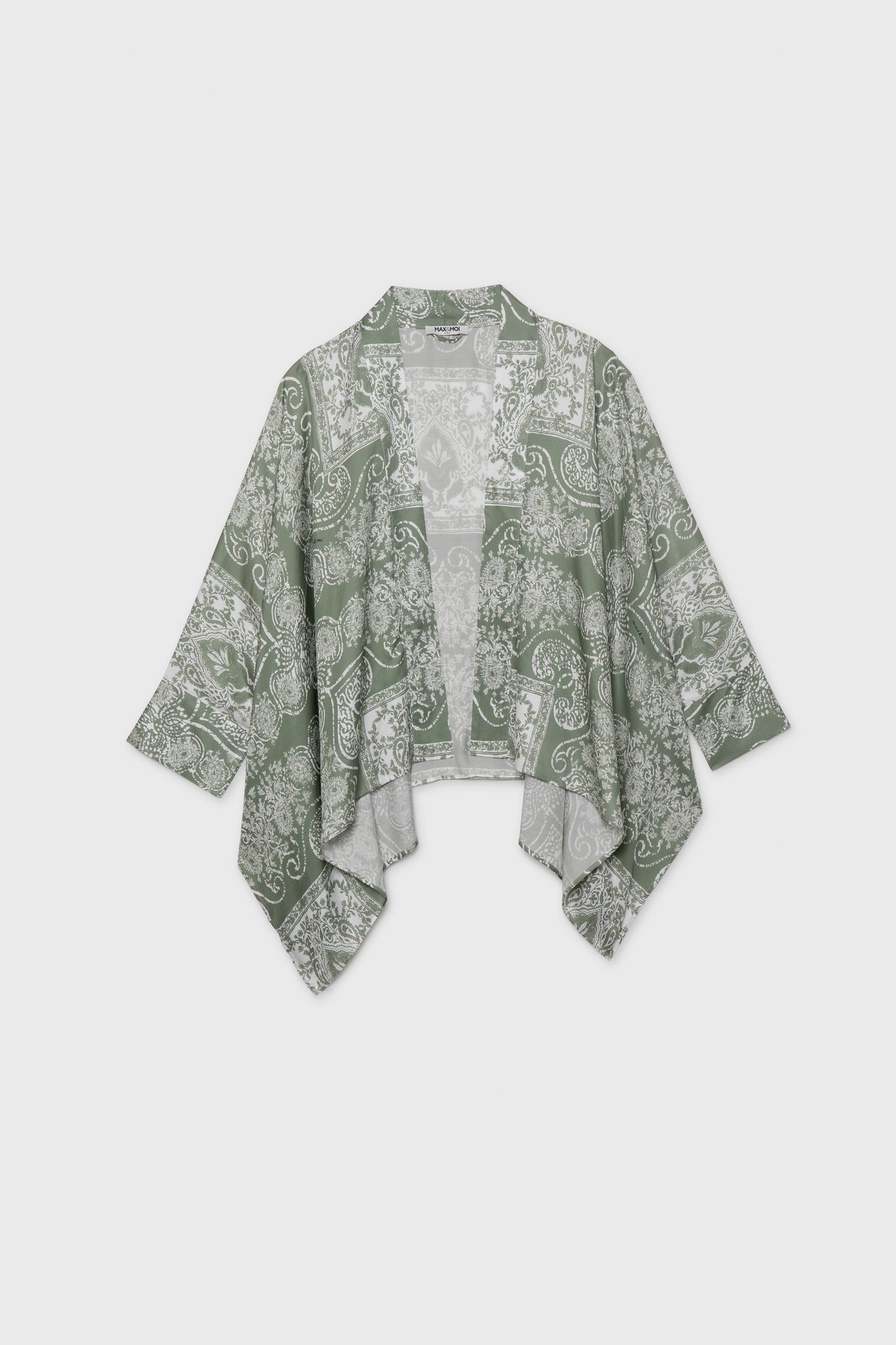 Kimono LAONIE Viscose Amande et Blanc haut de gamme femme MAX&MOI