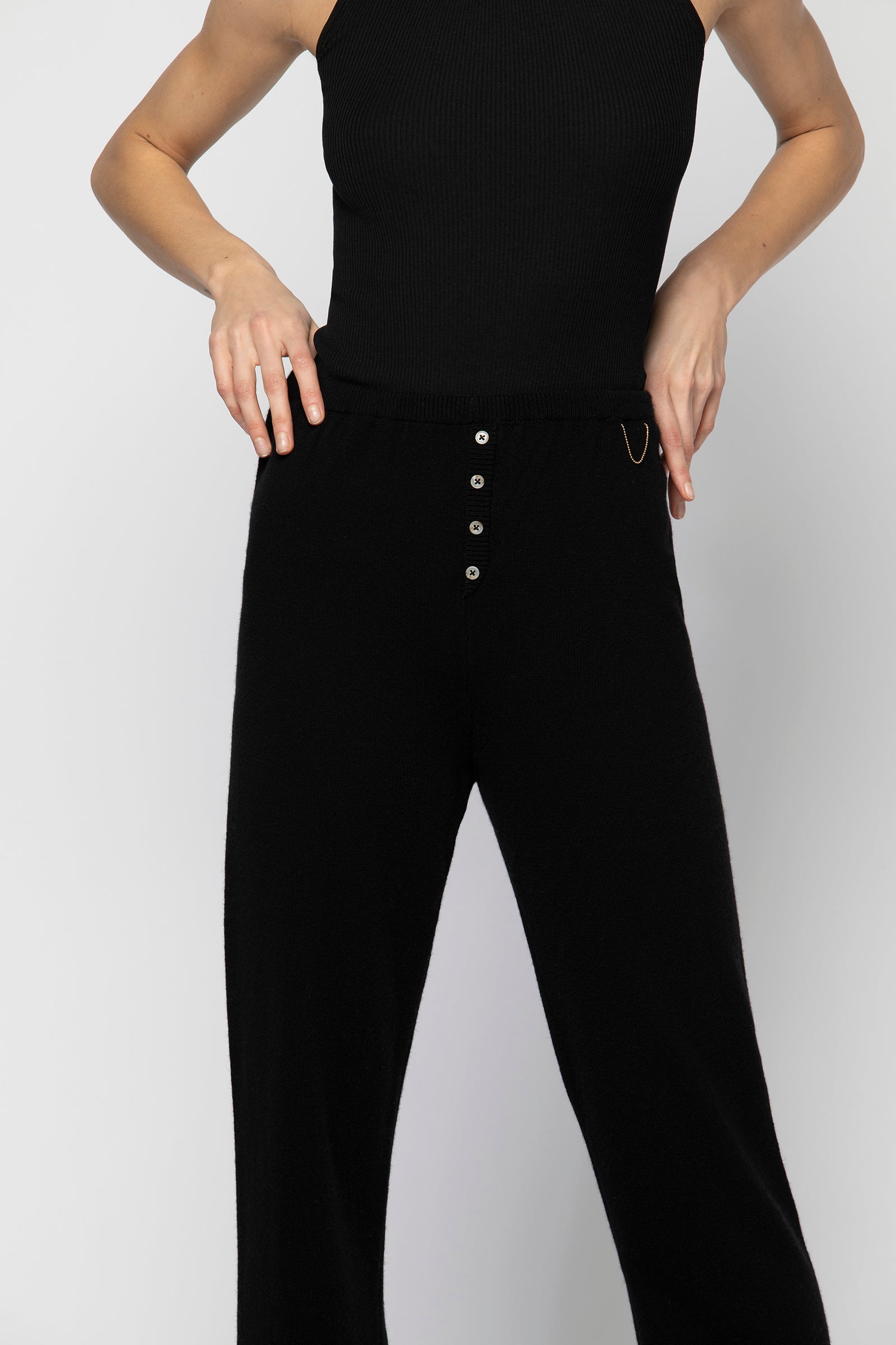 Pantalon BONITA grège Cachemire haut de gamme femme MAX&MOI