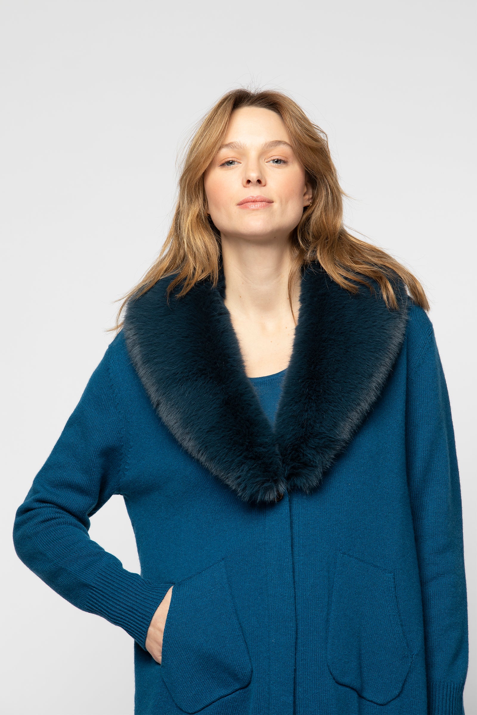 Gilet bleu petrole discount femme