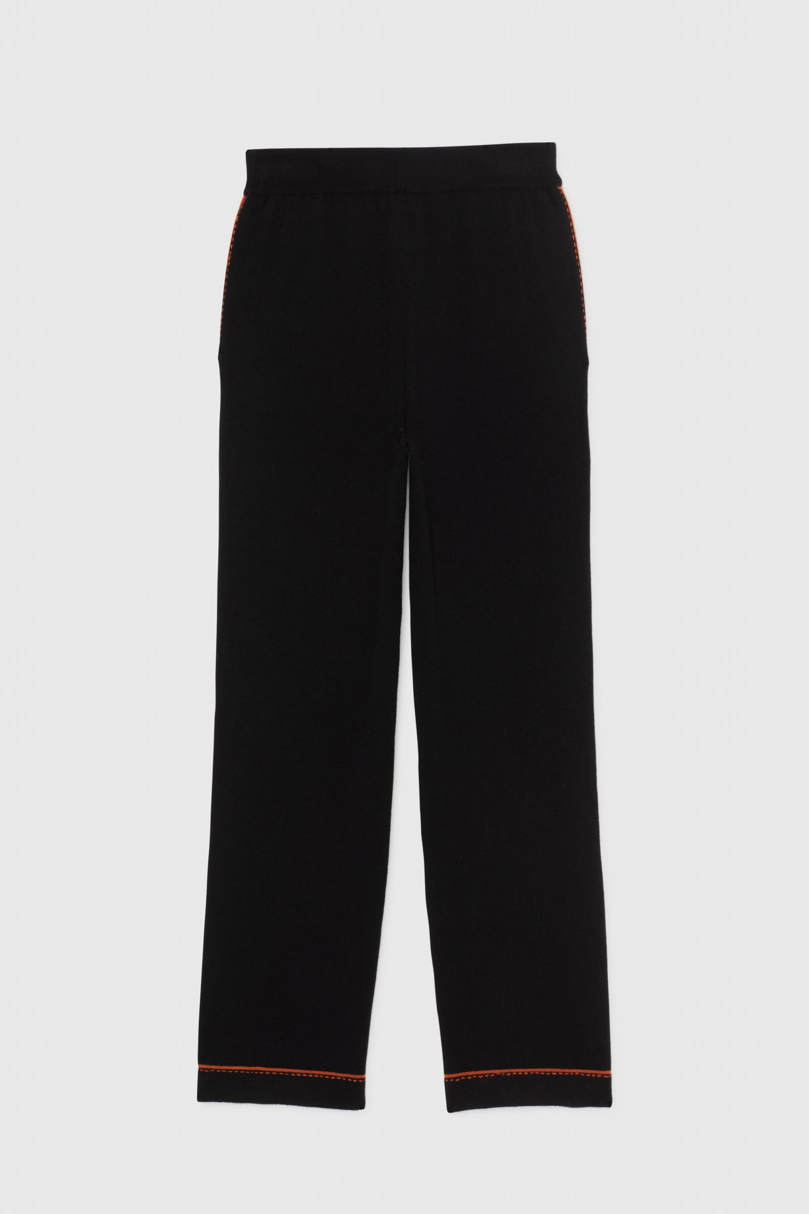 Pantalon JOEL noir & terracotta Laine Cachemire haut de gamme femme MAX&MOI