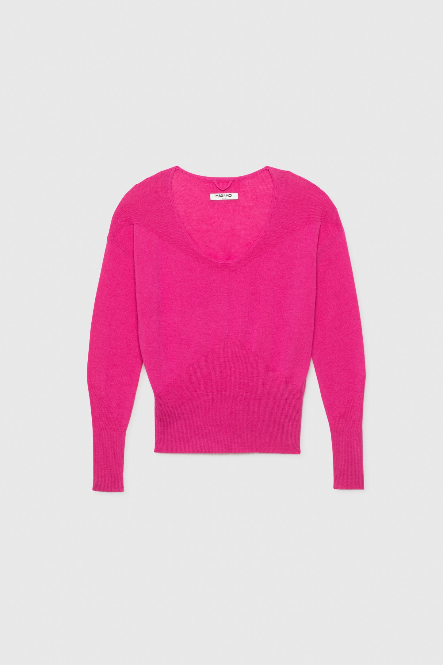 Pull PAVELY fuchsia Laine Mérinos Soie Cachemire haut de gamme femme MAX&MOI