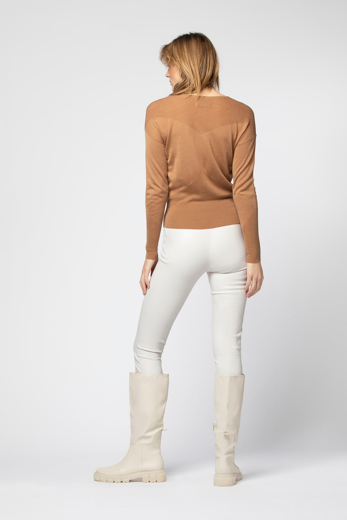 PERLEGGING en cuir pétrole Cuir d'agneau Coton Elasthanne haut de gamme femme MAX&MOI