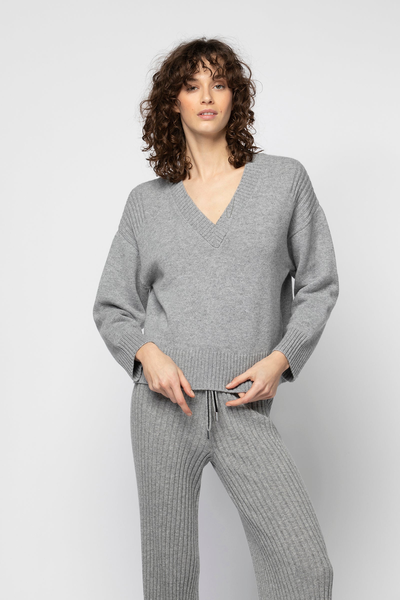 Pull POPPY gris Cachemire haut de gamme femme MAX&MOI