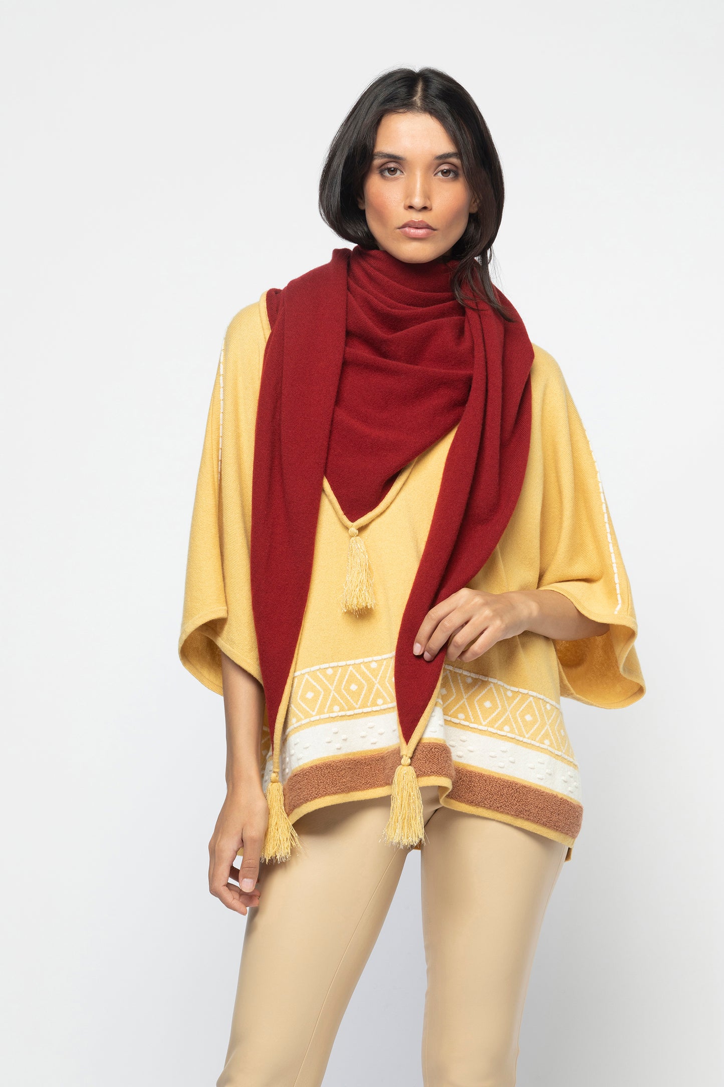 ALBANY garnet cashmere shawl